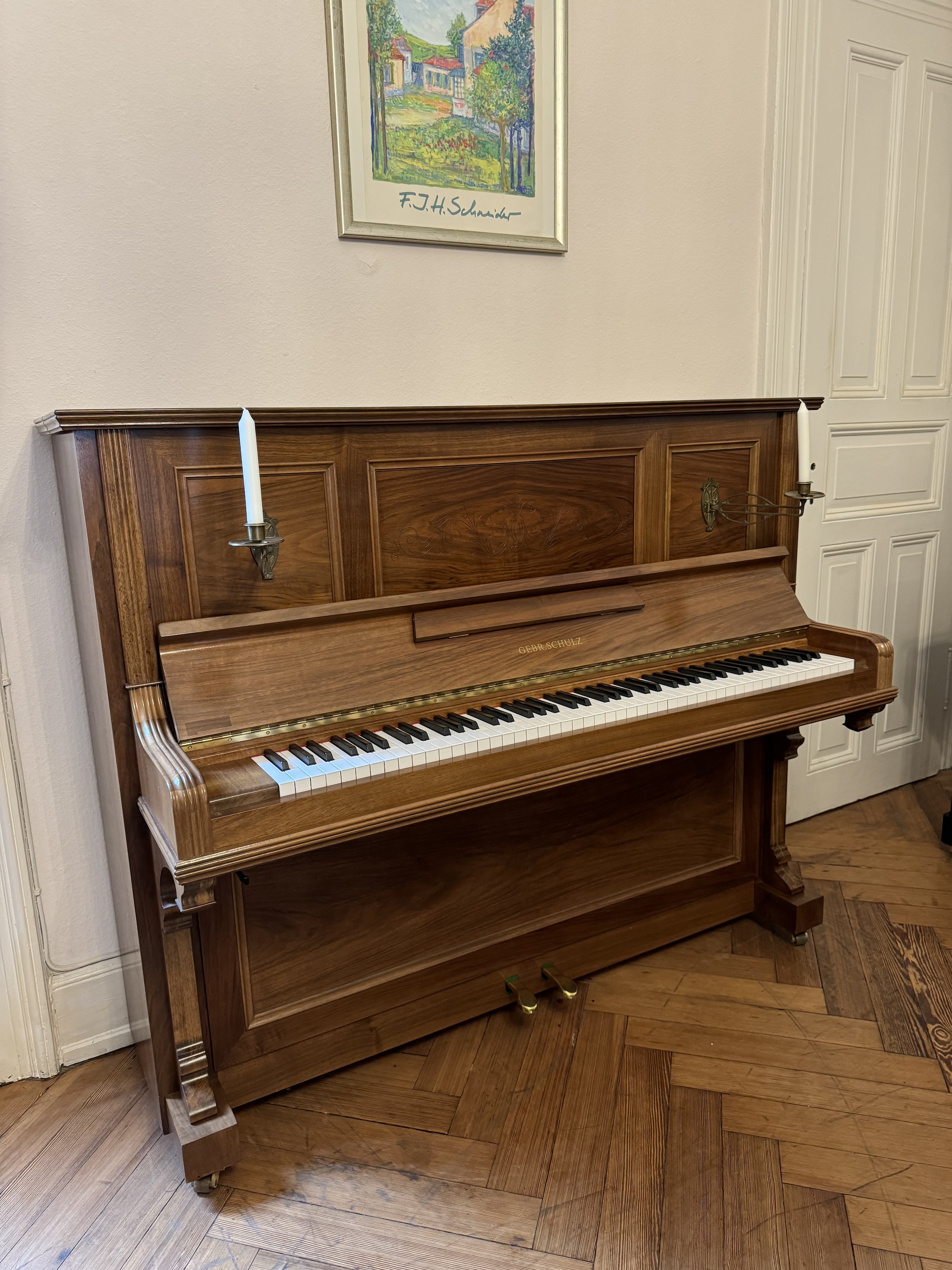 Klavier Gebr. Schulz Echtholz 127 SB, Baujahr 1990 – Nussbaum